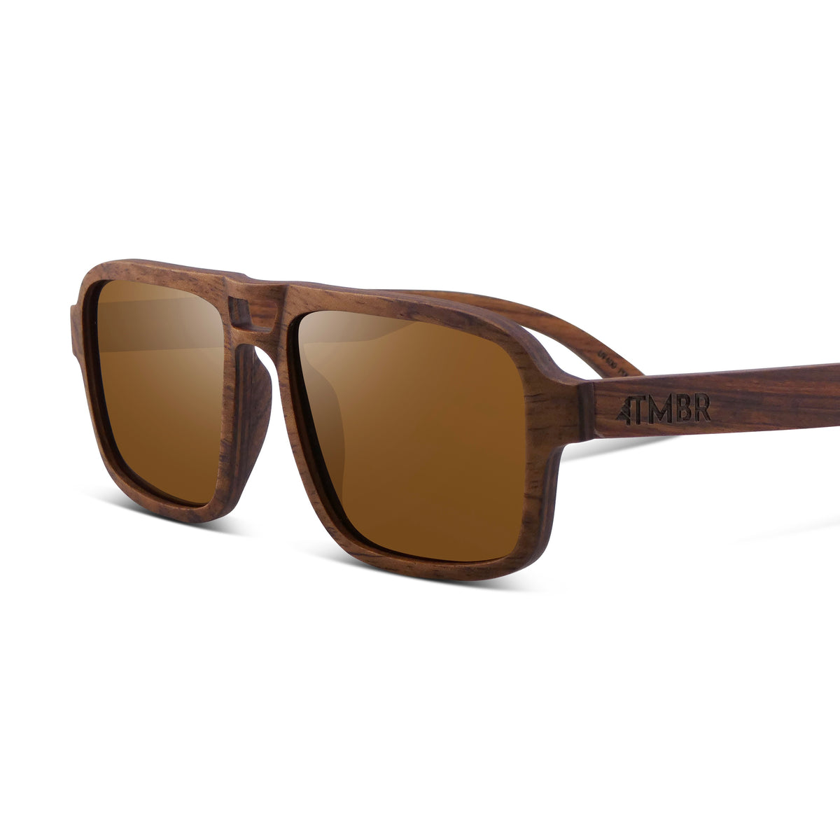 Jerry | Amber | Wooden Sunglasses