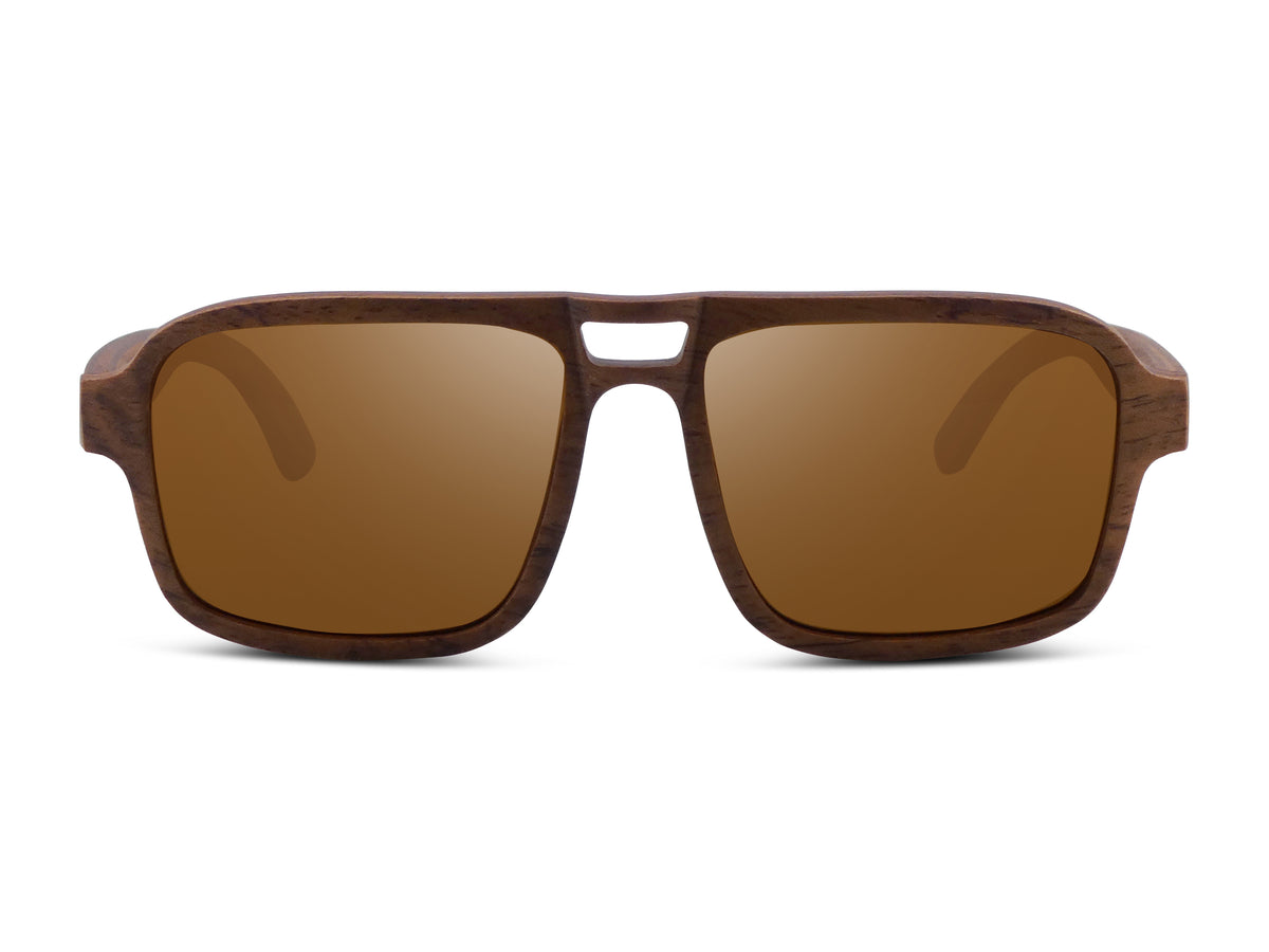 Jerry | Amber | Wooden Sunglasses