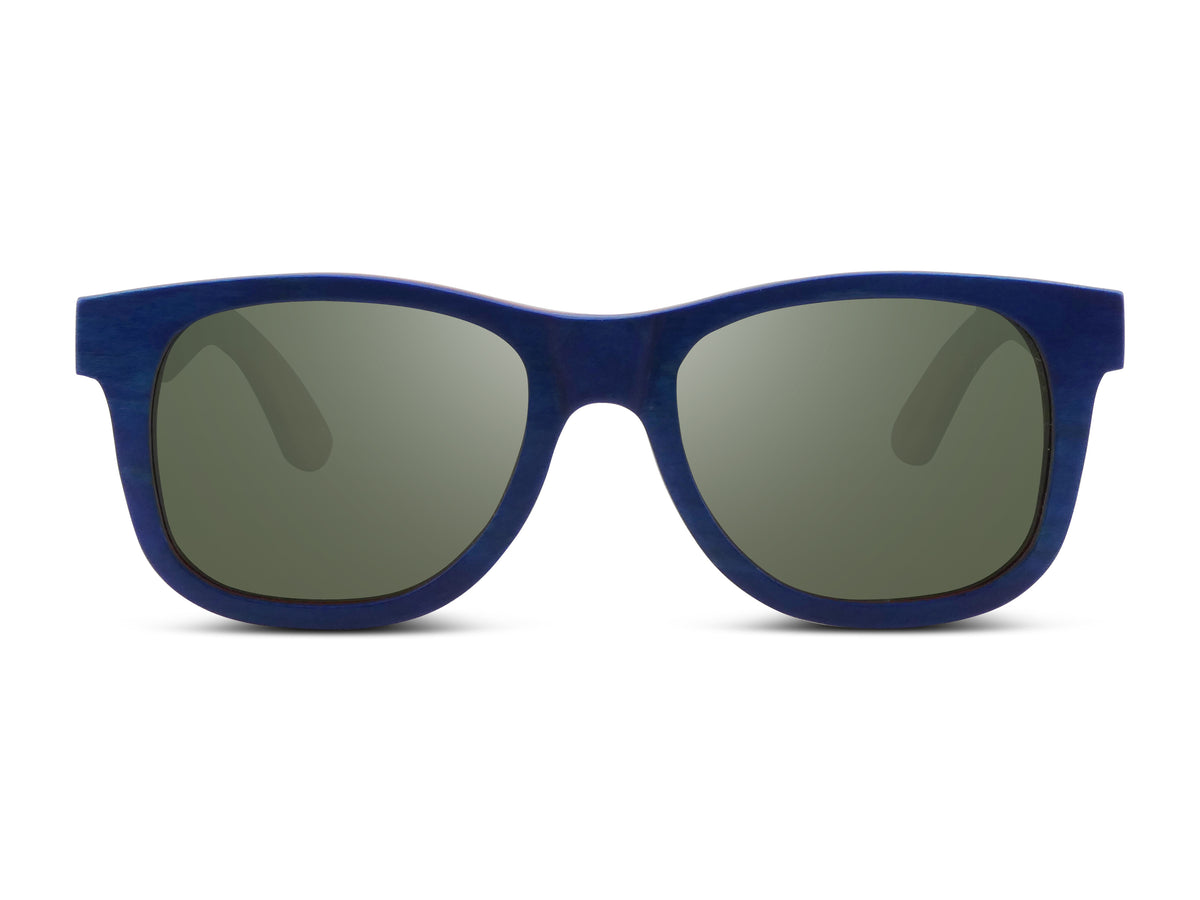 Donut | Blue & Red | Wooden Sunglasses