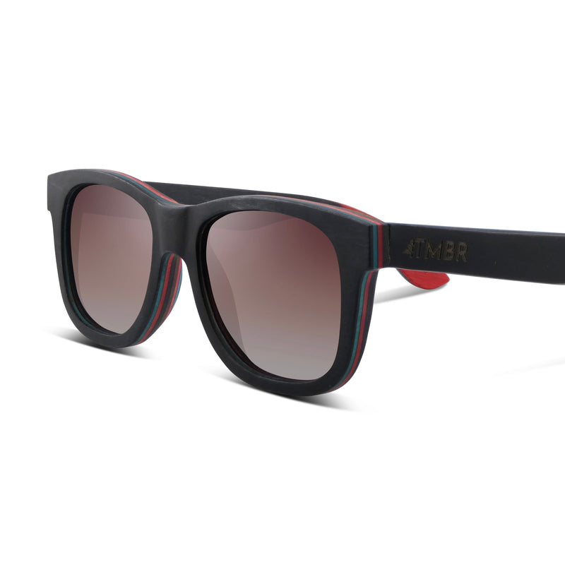 Traveler | Black w/ Rose | Wooden Sunglasses