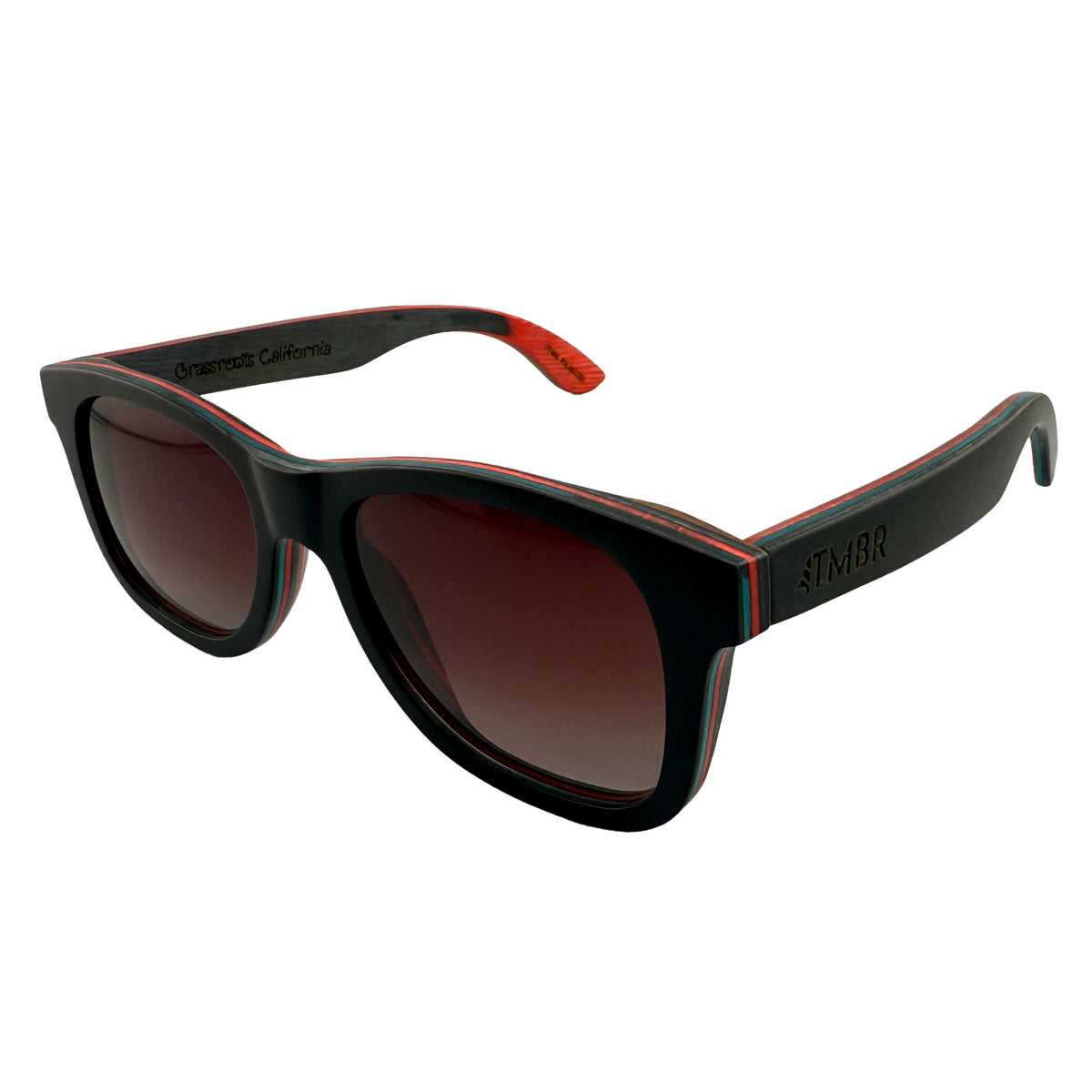 Garcia x GRC x TMBR | Traveler | Black w/ Rose Lenses | Wooden Sunglasses