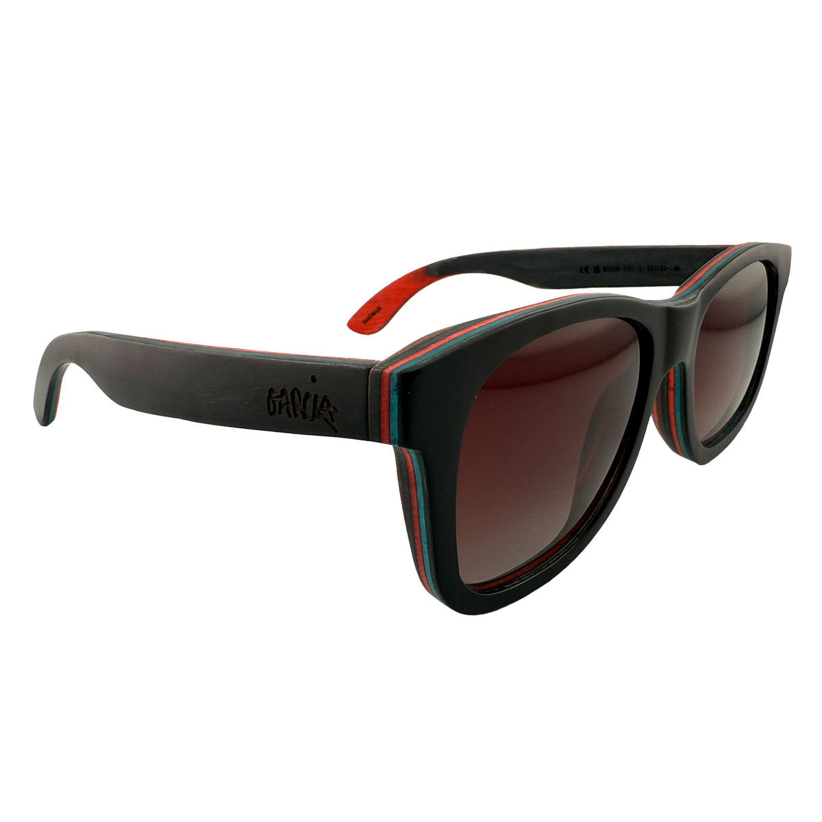 Garcia x GRC x TMBR | Traveler | Black w/ Rose Lenses | Wooden Sunglasses