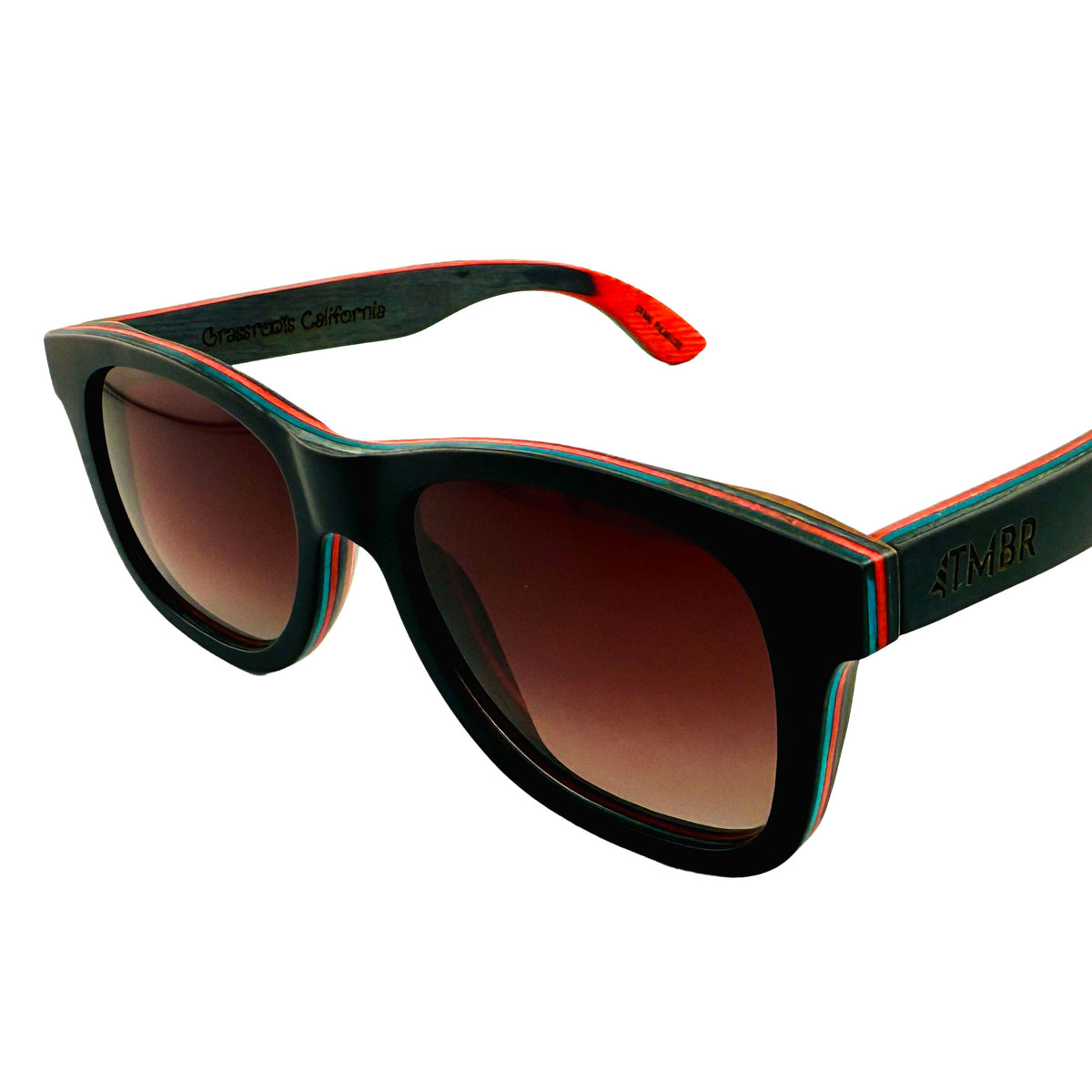 Garcia x GRC x TMBR | Traveler | Black w/ Rose Lenses | Wooden Sunglasses
