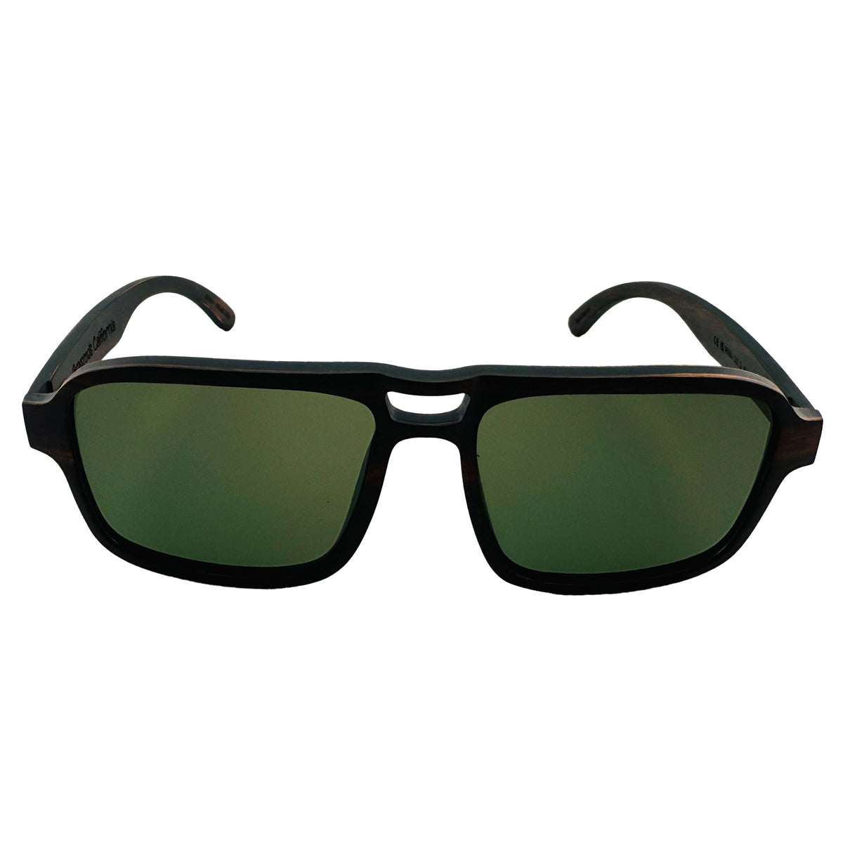 Garcia x GRC x TMBR | Jerry | Black w/ Green Lenses | Wooden Sunglasses